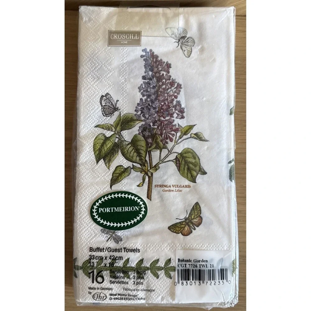 PORTMEIRION CROSCILL Paper Napkins/Buffet/Guest Towels Bath decoupage 16 per pkg